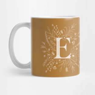 Botanical Letter E (Mustard Yellow) Mug